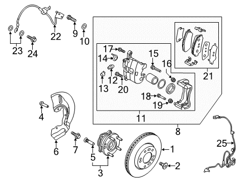 2018 Hyundai Tucson Anti-Lock Brakes Brake Assembly-Front, RH Diagram for 58130-D3100