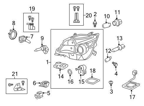 2012 Lexus GX460 Headlamps Computer Sub-Assembly, HEADLAMP Diagram for 81107-74060