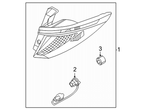 2022 Hyundai Tucson Tail Lamps LAMP ASSY-REAR COMB OUTSIDE, RH Diagram for 92402-CW100