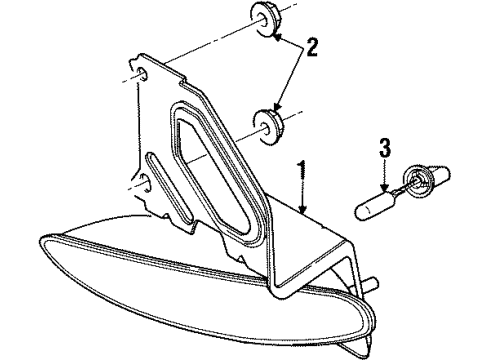 2001 Saturn SL2 Fog Lamps Lamp Asm, Front Fog Diagram for 21110853