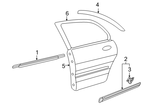 2010 Kia Optima Exterior Trim - Rear Door WEATHERSTRIP Assembly-Rear Door Belt Diagram for 832202G000
