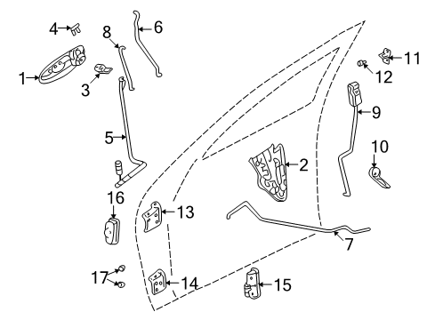 2006 Chrysler Sebring Trunk Lid & Components, Exterior Trim Handle-Exterior Door Diagram for QA38TZZAF