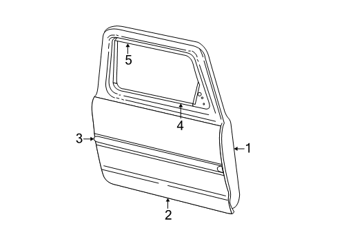 1999 Ford Explorer Front Door & Components, Exterior Trim Edge Guard Diagram for F87Z-5420910-BA