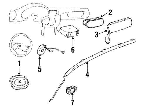 2001 Saturn SC2 Air Bag Components Sensor Asm, Inflator Restraint Side Imp Diagram for 21024573