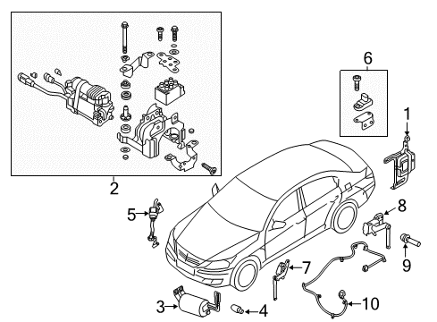 2014 Hyundai Equus Anti-Lock Brakes Lead Wire Assembly-Rear, LH Diagram for 55835-3M250