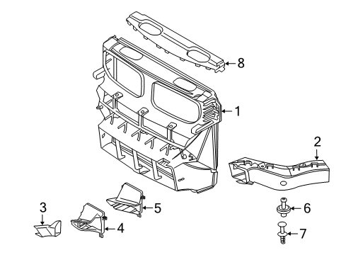 2014 BMW X5 Air Intake Air Duct Displaced Radiator Right Diagram for 51747311692