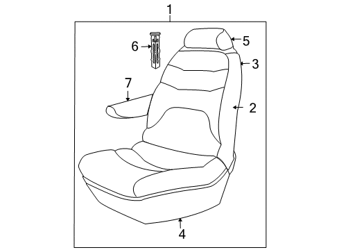 2007 Dodge Grand Caravan Front Seat Components Front Seat Cushion Diagram for ZA381D5AA