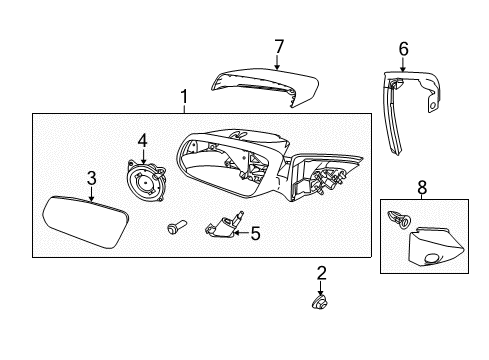 2014 Ford Mustang Mirrors Mirror Assembly Diagram for DR3Z-17683-AA