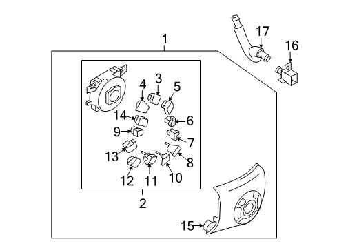 2013 Nissan Cube Automatic Temperature Controls Rear Button-Fan Diagram for 275A1-1FC0A