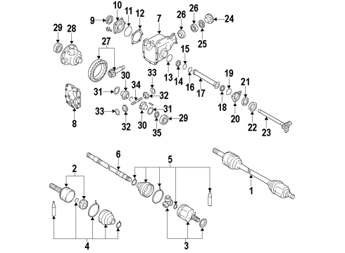 2017 Infiniti Q50 Front Axle, Axle Shafts & Joints, Differential, Drive Axles, Propeller Shaft Shaft Assy-Front Drive, RH Diagram for 39100-4HK1A