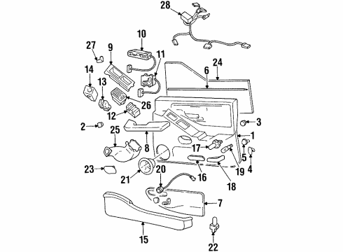 1995 Oldsmobile Aurora Rear Door Motor Diagram for 19152023