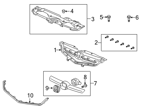 2007 Acura TL Grille & Components Screw-Washer (4X16) Diagram for 90105-SEP-A00