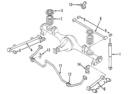 1998 Honda Passport Rear Suspension Components, Stabilizer Bar Bracket, Stabilizer Bar Diagram for 8-97124-918-0