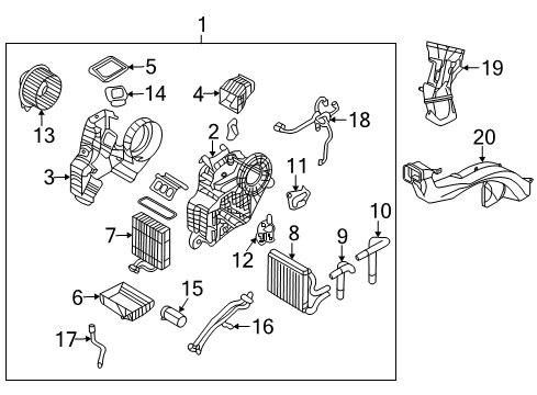 2014 Kia Sedona Auxiliary Heater & A/C Hose-Rear Water Outlet Diagram for 979244D000