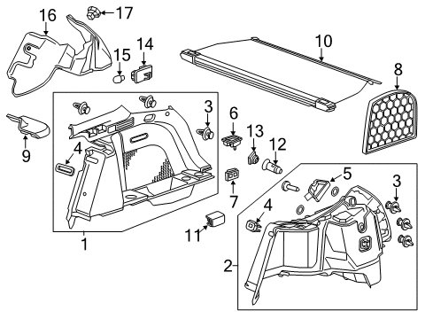 2014 Acura TSX Interior Trim - Rear Body Lens Complete Diagram for 34265-TL4-003