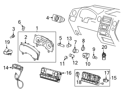 2004 Ford F-150 A/C & Heater Control Units Heater Control Diagram for 4L3Z-19980-EB