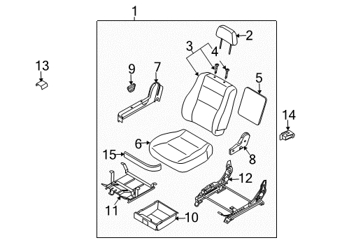 2005 Kia Sorento Front Seat Components Cushion Assembly-Front Seat, R Diagram for 882033E101FC3