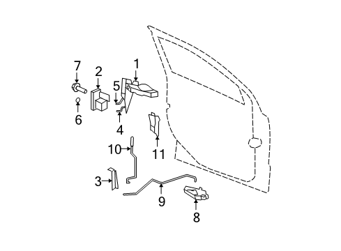 2008 Dodge Caliber Front Door - Lock & Hardware Handle-Exterior Door Diagram for XU55DBMAG