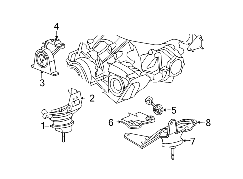 2004 Chrysler Pacifica Engine & Trans Mounting Bracket-Engine Mount Diagram for 5510009AC