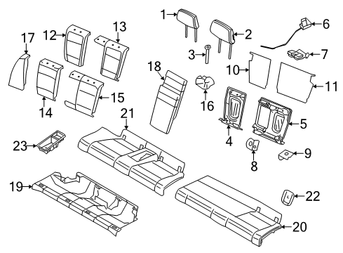 2012 BMW 135i Rear Seat Components Side Finisher, Leather, Left Diagram for 52207247149