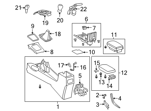 2009 Toyota Corolla Parking Brake Shift Panel Diagram for 55420-02380