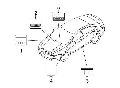 2011 Hyundai Sonata Information Labels Label-Instrument Panel Junction Box Cover Diagram for 91941-3Q620