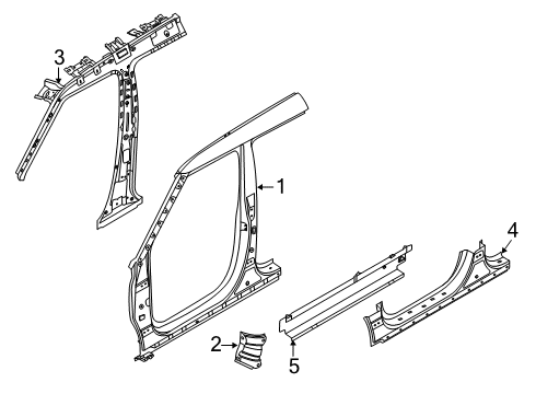 2022 Kia Soul Hinge Pillar, Rocker Panel Assembly-Side SILL Diagram for 65180K0000