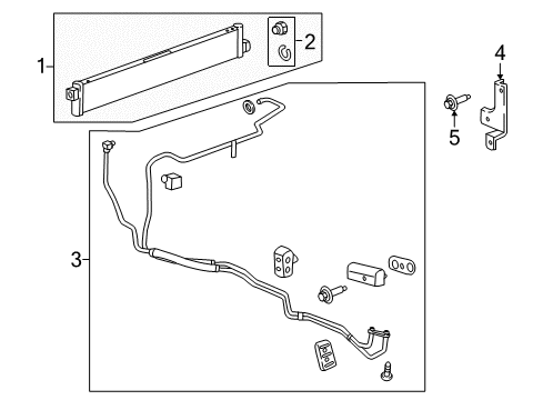 2017 Cadillac CT6 Trans Oil Cooler Hose & Tube Assembly Diagram for 84013049