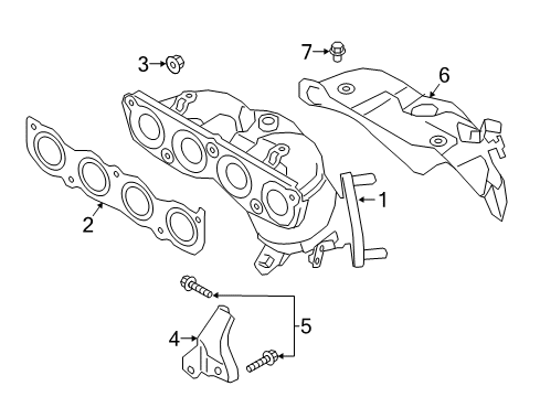 2020 Hyundai Elantra GT Exhaust Manifold Exhaust Manifold Catalytic Assembly Diagram for 28510-2EHM0