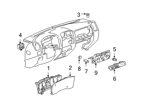 2006 Chevrolet Colorado Traction Control Components Cluster Assembly Diagram for 15829921