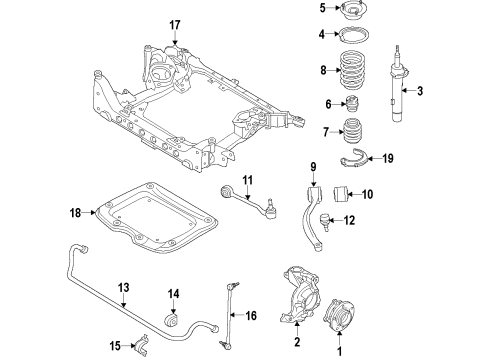 2013 BMW X1 Front Suspension Components, Lower Control Arm, Ride Control, Stabilizer Bar Right Carrier Diagram for 31216788700