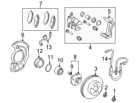 2000 Toyota Camry Front Brakes Piston, Disc Brake Diagram for 47731-33070