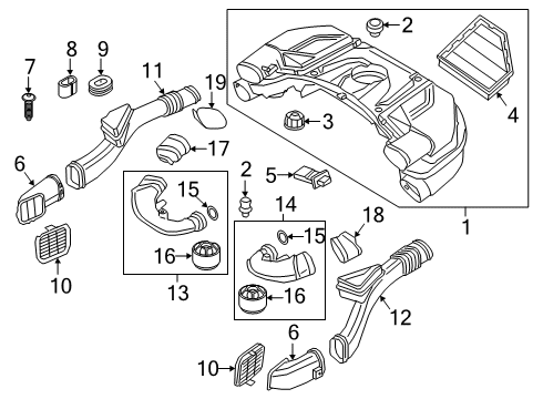 2020 BMW X7 Air Intake INTAKE DUCT, RIGHT Diagram for 13718662935
