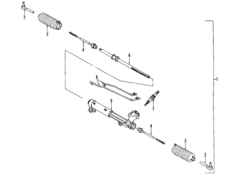 1991 Oldsmobile Cutlass Supreme P/S Pump & Hoses, Steering Gear & Linkage Gear Kit-Steering (Rack & Pinion)(Partial)(Remanufacture) Diagram for 26024892