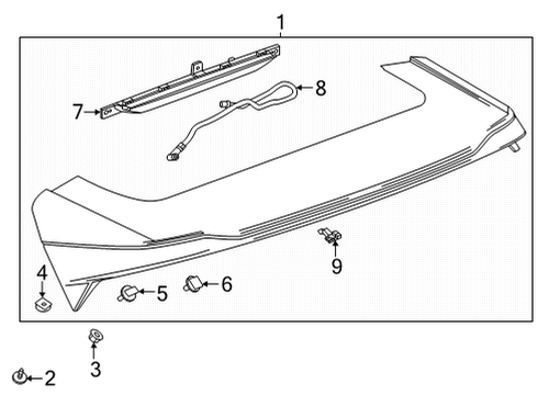 2021 Chevrolet Trailblazer Rear Spoiler Spoiler Diagram for 42779831