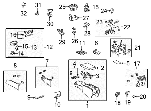 2008 Lexus LS600h Traction Control Components Knob Sub-Assy, Shift Lever Diagram for 33504-50110-B0