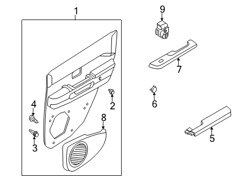 2000 Infiniti QX4 Rear Door Rear Door Armrest, Right Diagram for 82940-2W600