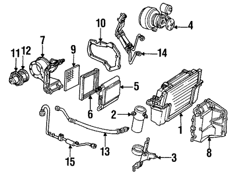 1987 Chevrolet Corvette Air Conditioner Hose Asm-A/C Compressor & Condsr Diagram for 14081324
