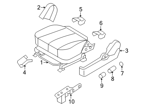 2009 Hyundai Sonata Tracks & Components Cover-Front Seat Mounting Rear Inner Diagram for 88567-3K000-HZ