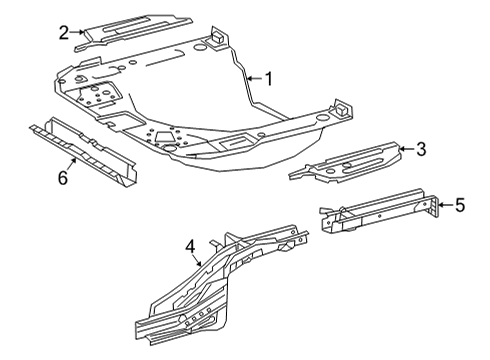 2022 Toyota Corolla Cross Rear Floor & Rails Rear Floor Pan Diagram for 58301-0A901