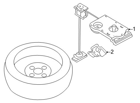 2000 Nissan Quest Spare Tire Carrier Carrier Assy-Spare Wheel, Hoist Diagram for 57210-1B000