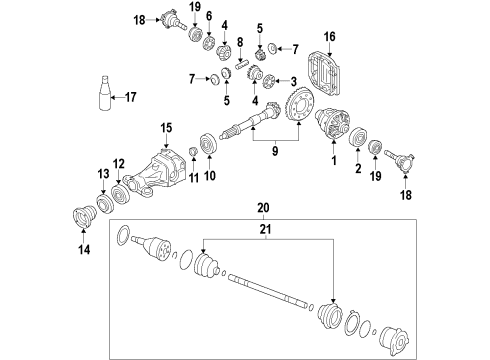 2010 Infiniti QX56 Rear Axle, Differential, Drive Axles, Propeller Shaft Drive Shaft Rear RH Diagram for 39600-7S00A