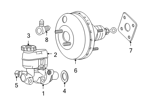 2003 Dodge Neon Hydraulic System Brake Master Cylinder Diagram for 5015149AB