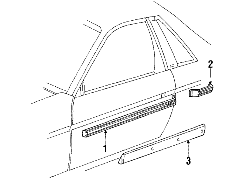 1986 Pontiac Fiero Door & Components Mirror Asm O/Side Remote Sport Light Side *Black Diagram for 20493539