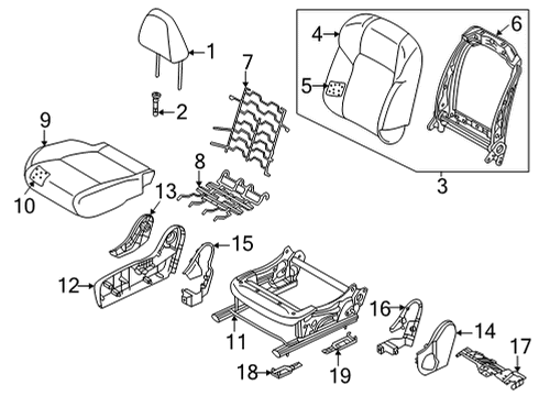 2021 Nissan Rogue Passenger Seat Components Pad-FRT St CUSH Diagram for 89307-6RA0A