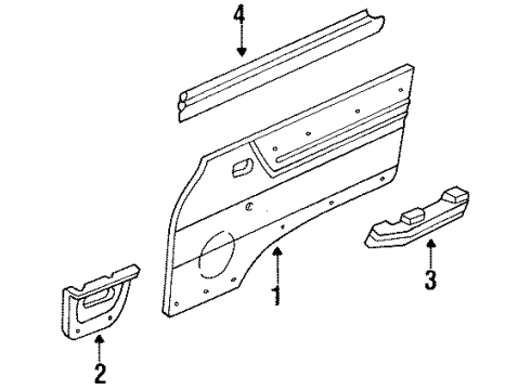 1988 Nissan Van Interior Trim - Door WEATHERSTRIP-Front Door Inside RH Diagram for 80834-G5100