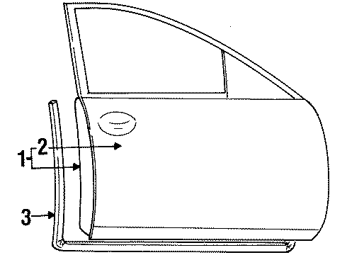 1998 Dodge Neon Front Door Weatherstrip Diagram for 4615563