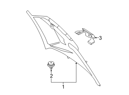 2014 BMW X1 Interior Trim - Quarter Panels Trim, C-/D-Pillar, Left Diagram for 51432991837