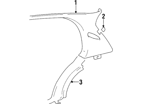 1997 Hyundai Sonata Interior Trim - Quarter Panels Cover-Blanking Rear Pillar LH Diagram for 85859-34000-AQ