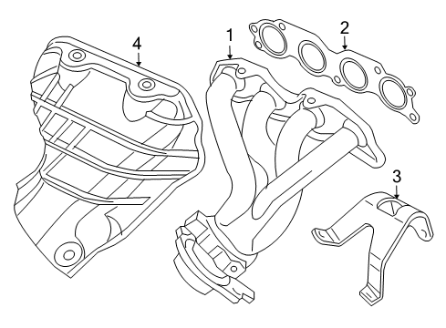 2003 Honda Civic Exhaust Manifold Cover Comp, Exh Mn Diagram for 18120-PND-A01